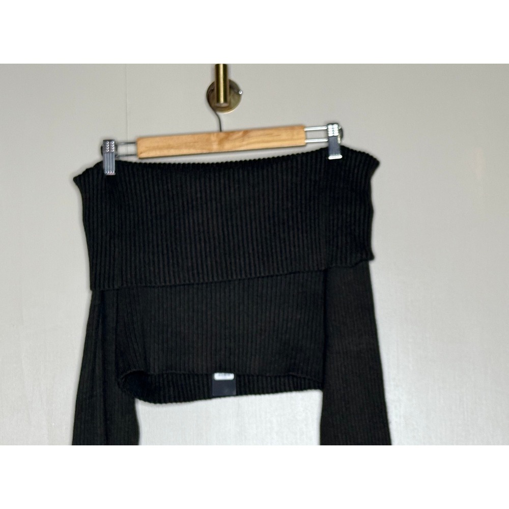 Fashion Nova Olive Brown Off Shoulder Cropped Sweater Top XL NWT - Picture 6 of 9